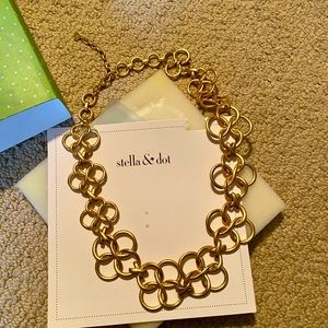Stella & Dot Brushed Gold tone Necklace New
